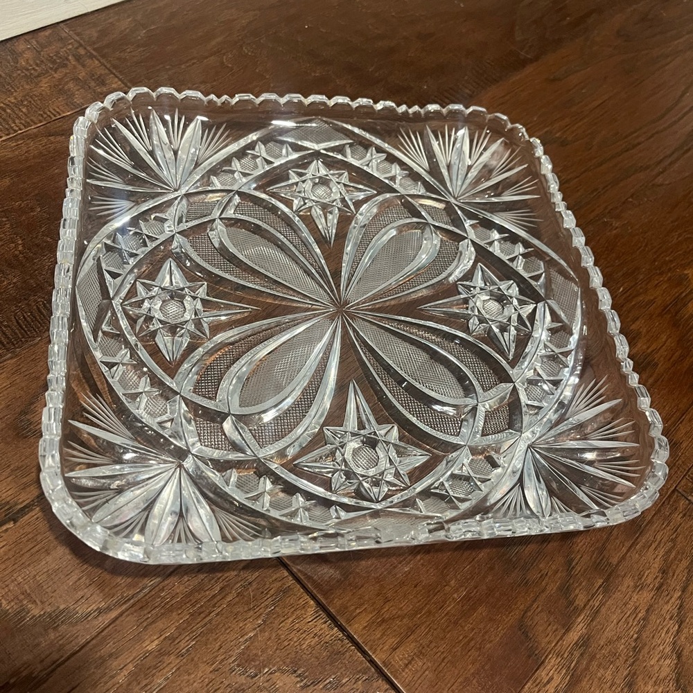 Elegant Clear Glass Square Plate